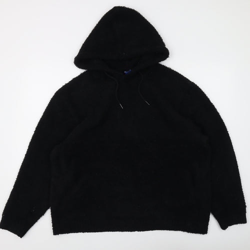 H&M Unisex Adults Black Pullover Hoodie M