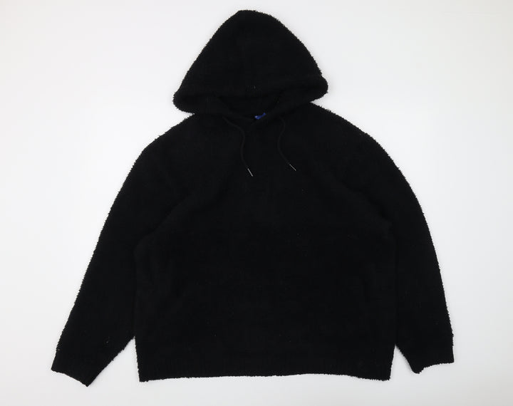 H&M Unisex Adults Black Pullover Hoodie M