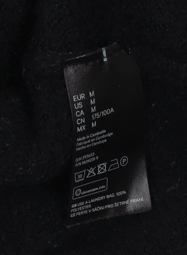 H&M Unisex Adults Black Pullover Hoodie M