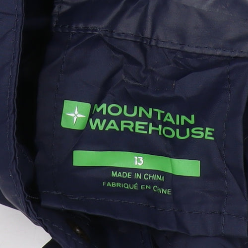 Mountain Warehouse Boys Blue Waterproof Rain Coat 13Y