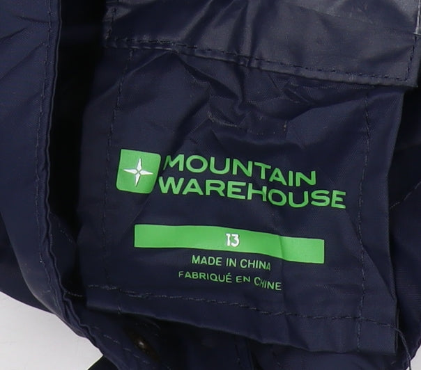 Mountain Warehouse Boys Blue Waterproof Rain Coat 13Y
