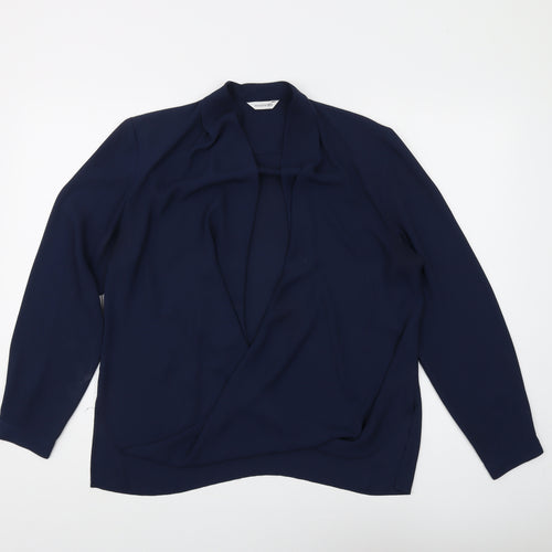 Windsmoor Women's Blue Wrap Blouse Size 12 for Business & Casual