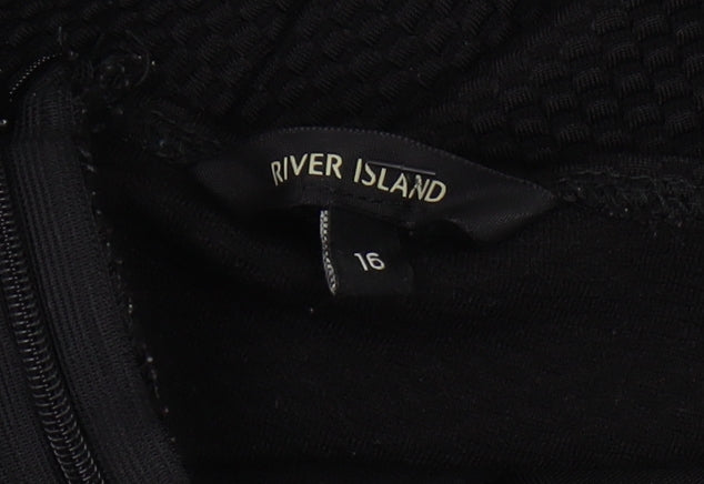 River Island Black Women's Jumpsuit, Size 16
