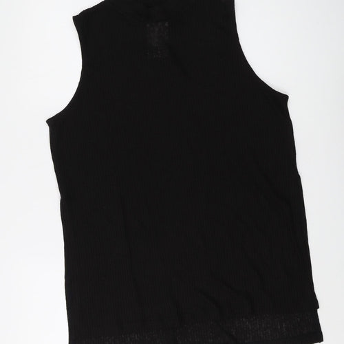 H&M Women's Black Mock Neck Sleeveless Tank Size 12