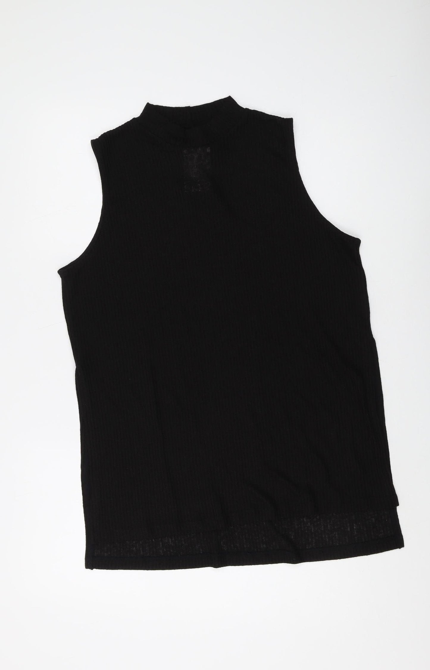 H&M Women's Black Mock Neck Sleeveless Tank Size 12