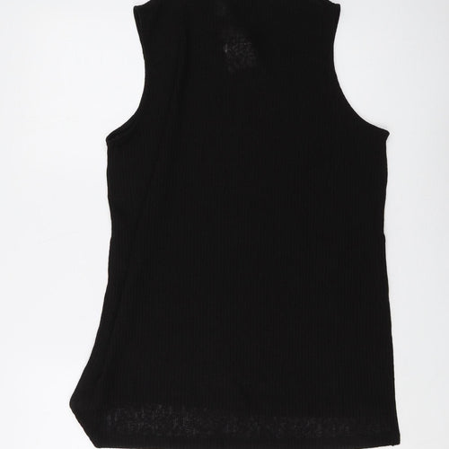 H&M Women's Black Mock Neck Sleeveless Tank Size 12