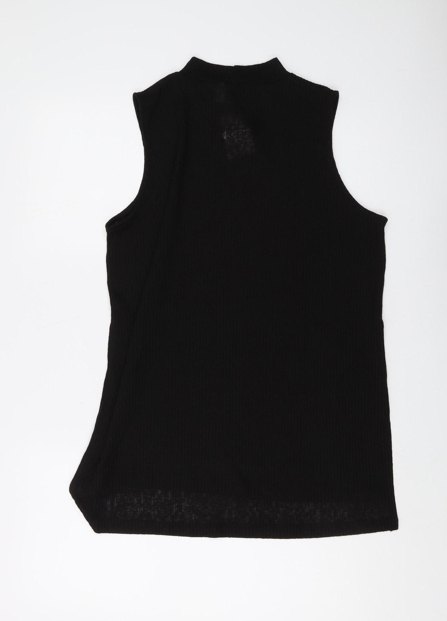 H&M Women's Black Mock Neck Sleeveless Tank Size 12