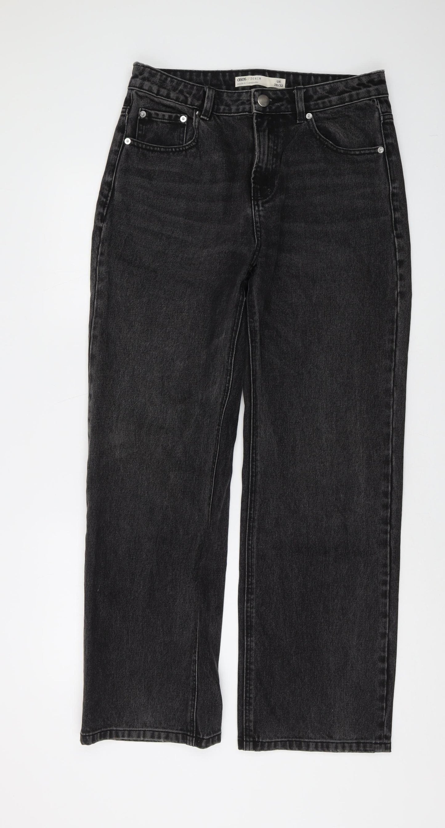 ASOS Men's Black Denim Jeans - Size 28, Dark Wash