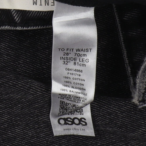 ASOS Men's Black Denim Jeans - Size 28, Dark Wash