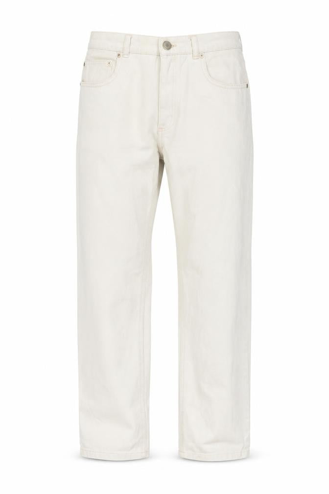 Front view of ASOS Men's Ivory Straight Jeans, Regular Fit, size 28