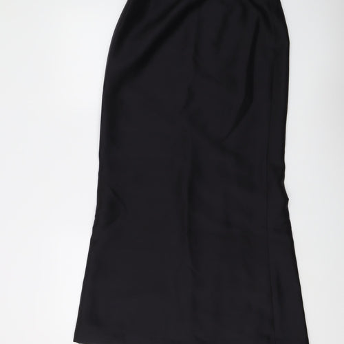 Début Women's Black Silk Long Pencil Skirt Size 10