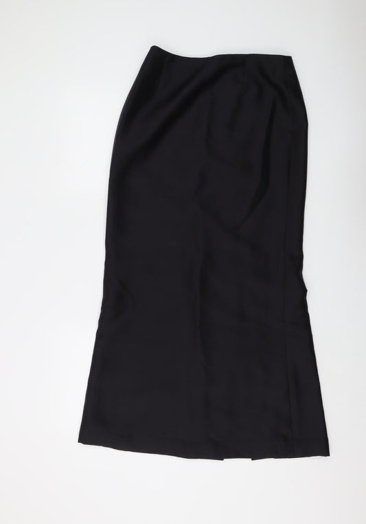 Début Women's Black Silk Long Pencil Skirt Size 10