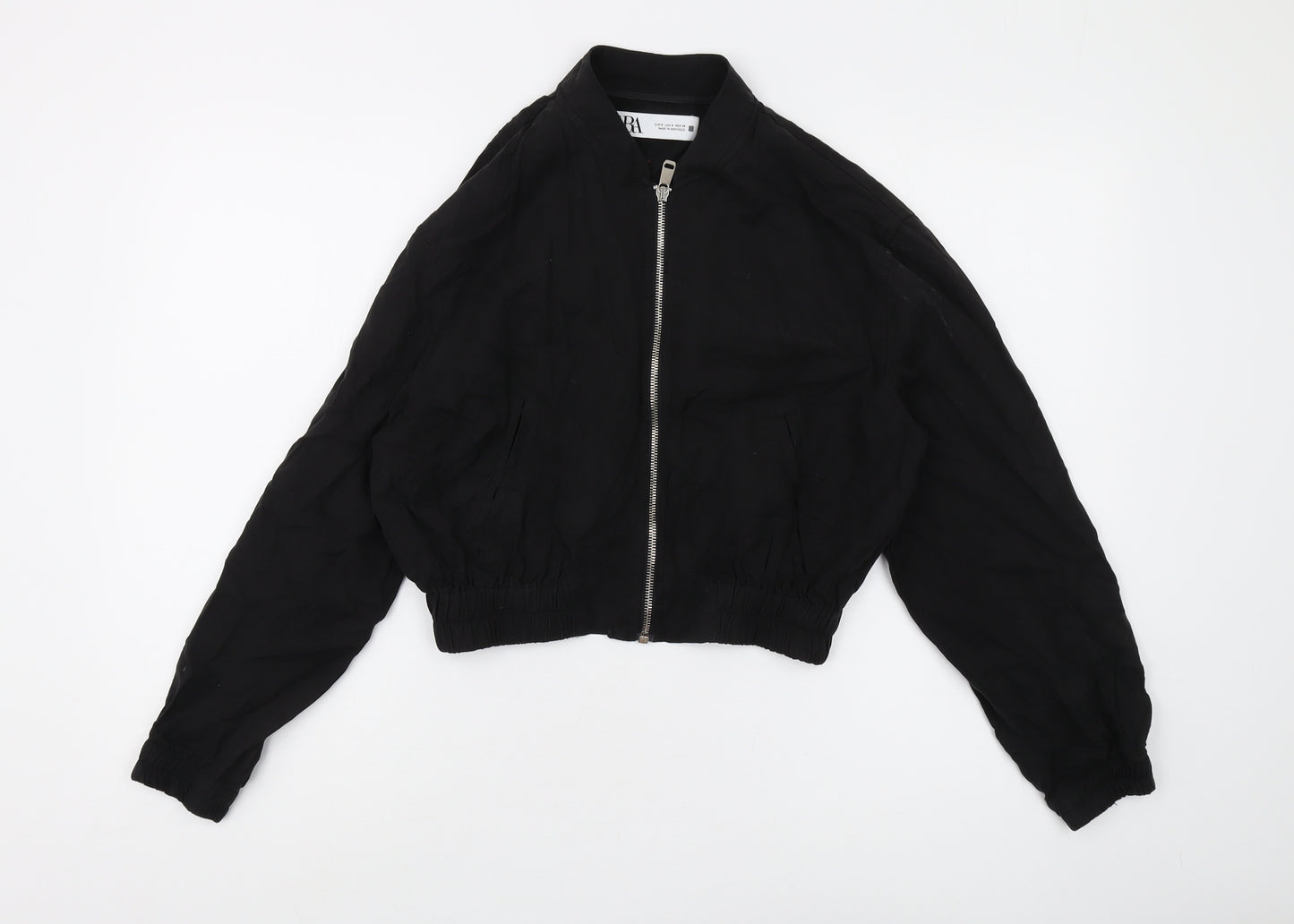 Zara Women's Black Bomber Jacket - Size S