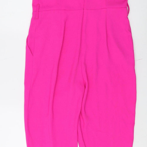 River Island Women's Pink V-Neck Jumpsuit Size 12