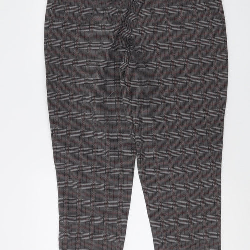 Jacqueline de Yong Women's Black Checked Trousers XL