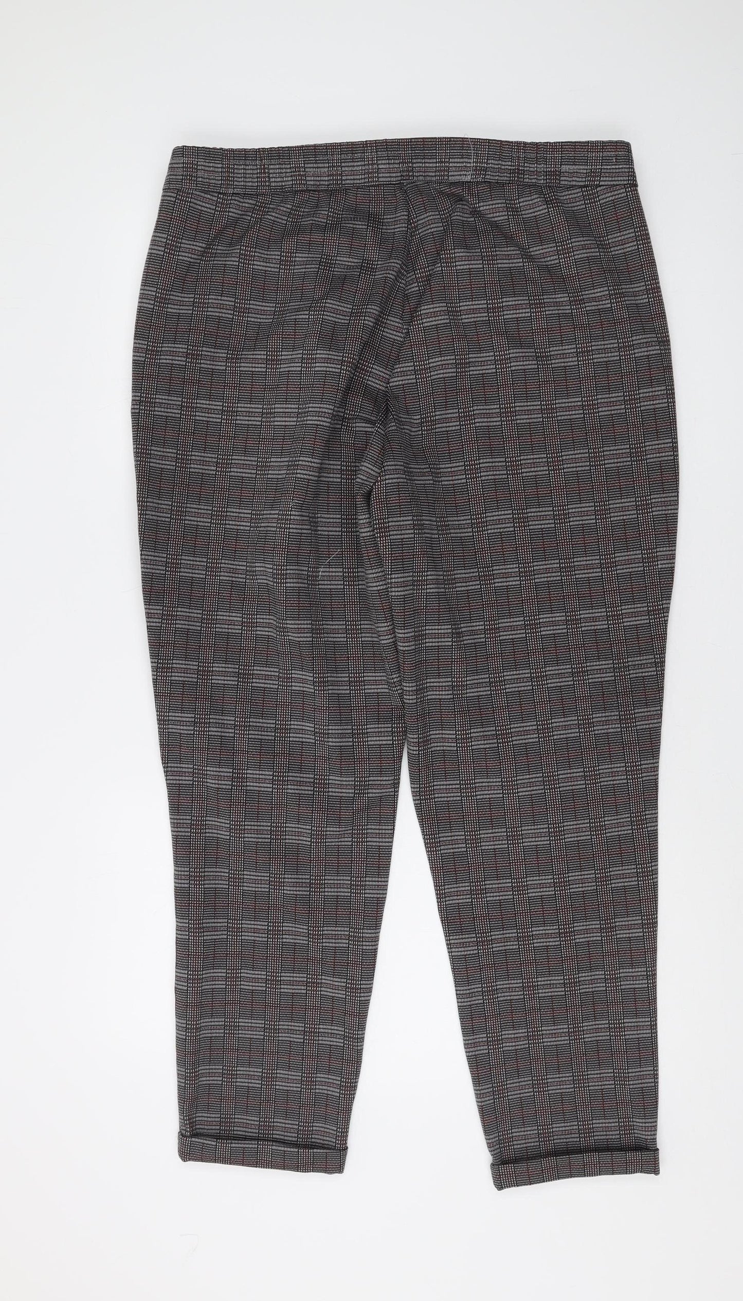 Jacqueline de Yong Women's Black Checked Trousers XL