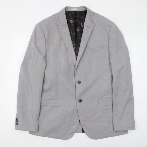 Limehaus Men's Grey Regular Fit Blazer, Size 44R