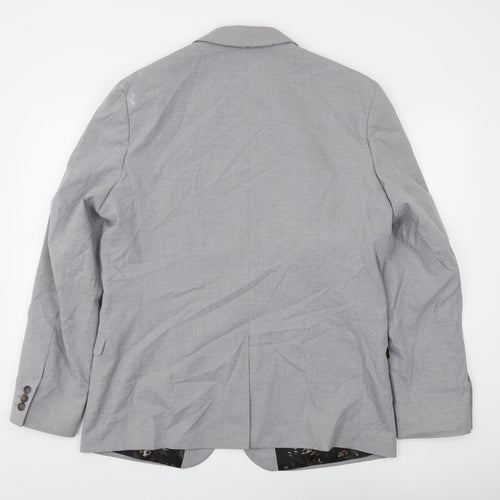 Limehaus Men's Grey Regular Fit Blazer, Size 44R