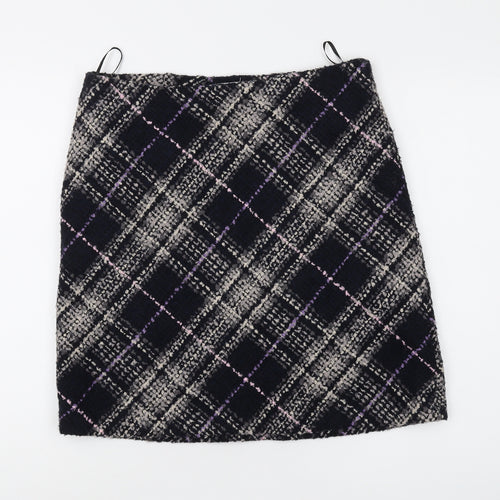 Marks and Spencer Women's Grey Check Pencil Skirt Size 12