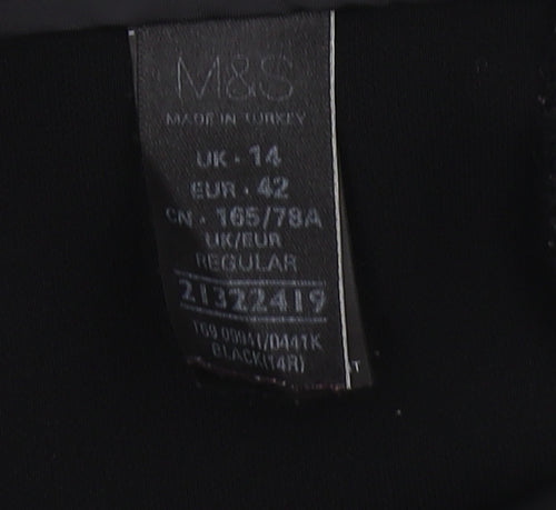 Marks and Spencer Women's Black Straight Trousers Size 14