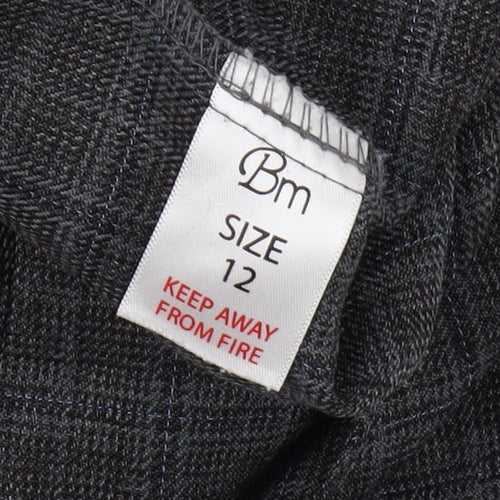 Bm Women's Grey Checked Trousers Size 12