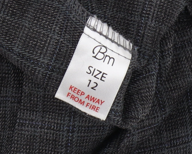 Bm Women's Grey Checked Trousers Size 12