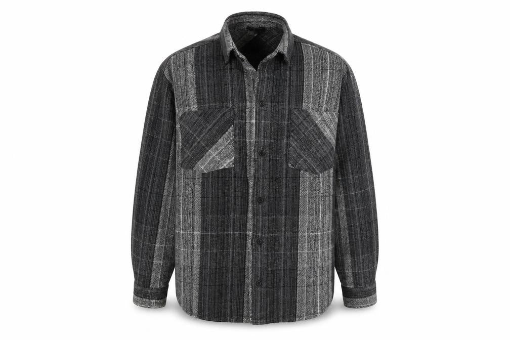 Front view of boohooMAN Men's Multicoloured Plaid Shirt