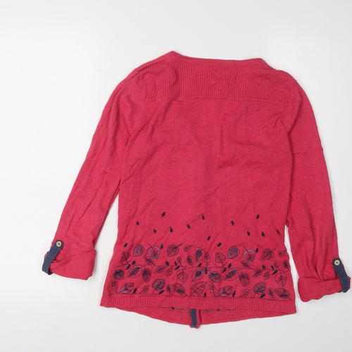 Debenhams Women's Red Embroidered Cardigan Size 8