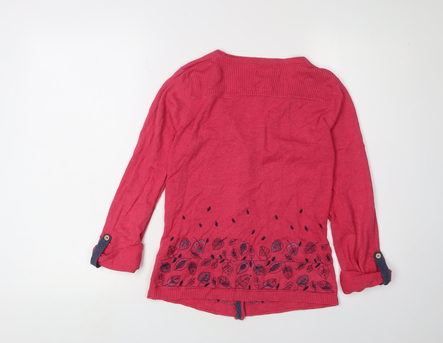 Debenhams Women's Red Embroidered Cardigan Size 8