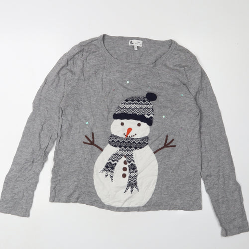 Next Women's Grey Christmas Pullover Jumper Size 12