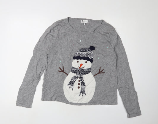 Next Women's Grey Christmas Pullover Jumper Size 12