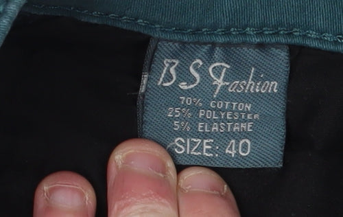 BS Fashion Women's Green Straight Jeans Size 12 Regular