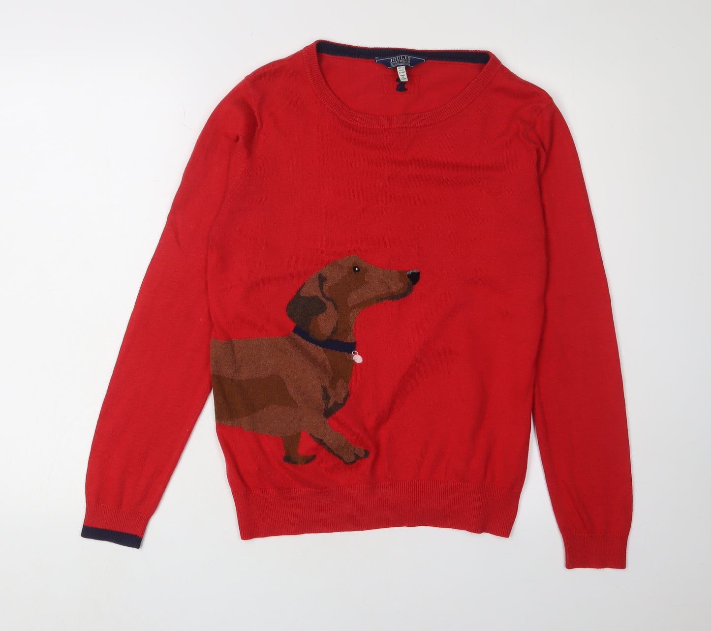 Joules Women's Red Dog Pullover Jumper Size 12