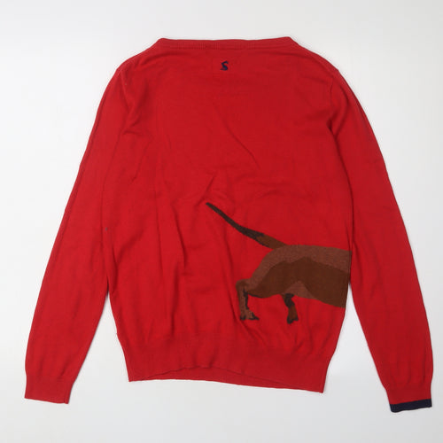 Joules Women's Red Dog Pullover Jumper Size 12