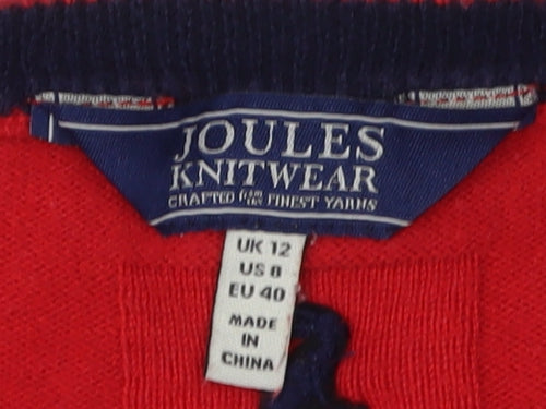 Joules Women's Red Dog Pullover Jumper Size 12