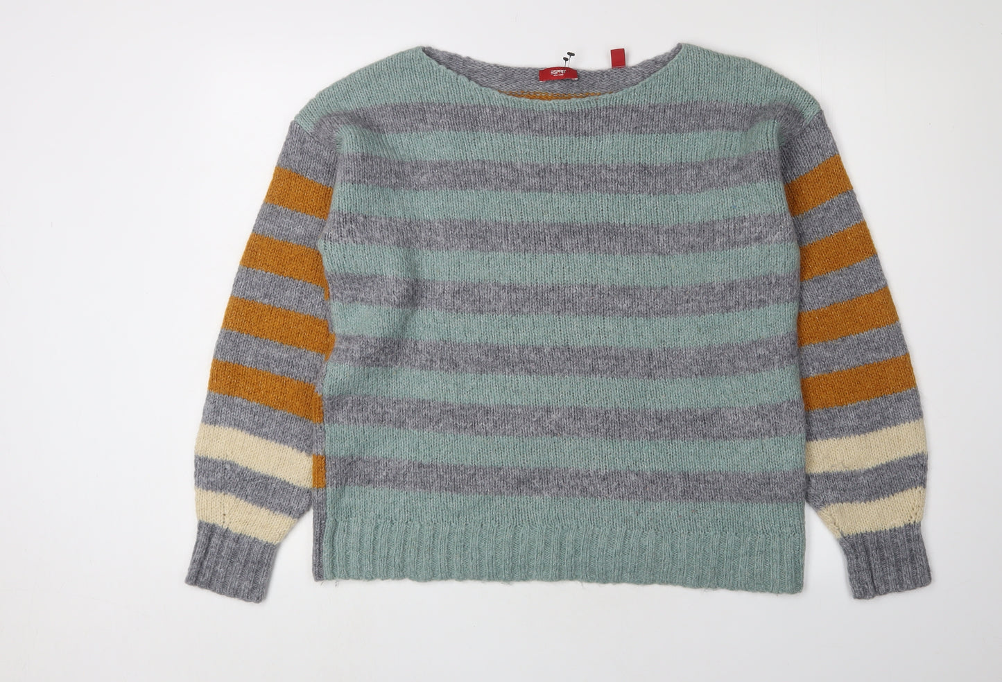 Esprit Women's Multicoloured Striped Pullover Jumper, Size S