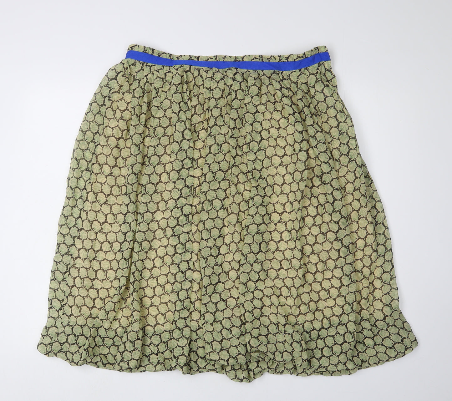 Toast Women's Multicoloured Geometric Silk Skirt, Size 14