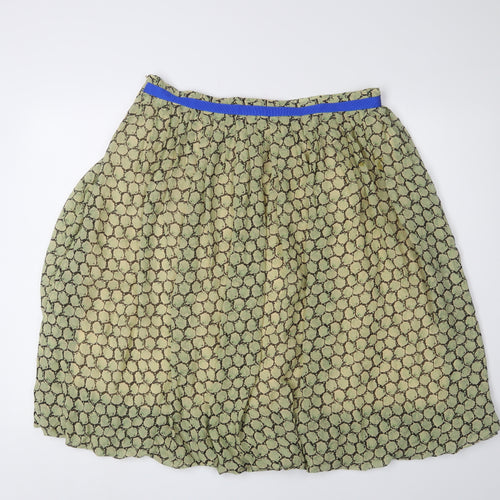 Toast Women's Multicoloured Geometric Silk Skirt, Size 14