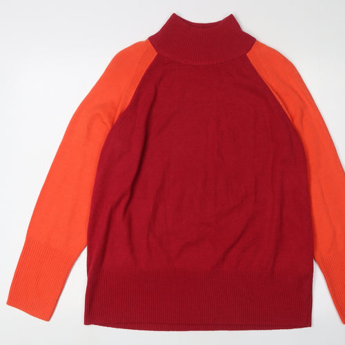 Marks and Spencer Women's Red Orange Jumper, M, Roll Neck