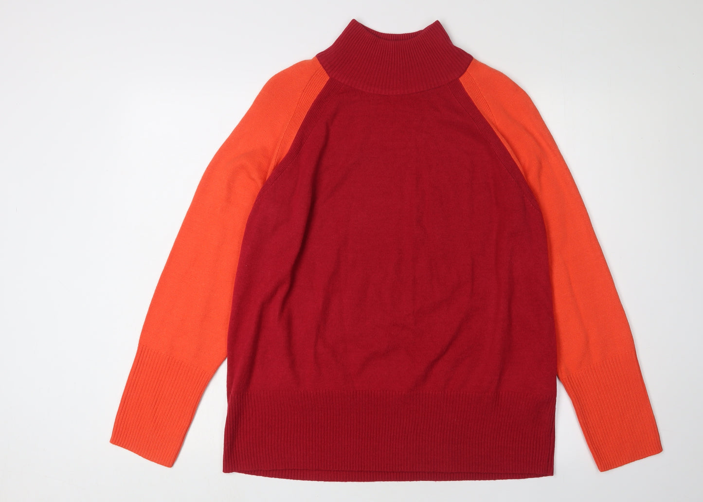 Marks and Spencer Women's Red Orange Jumper, M, Roll Neck