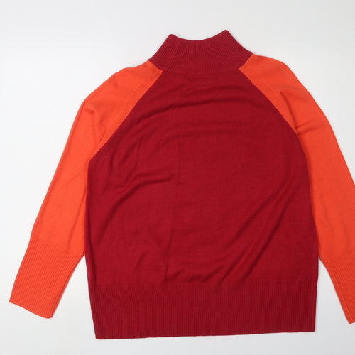 Marks and Spencer Women's Red Orange Jumper, M, Roll Neck