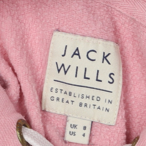 Jack Wills Women's Pink Pullover Hoodie, Size 8