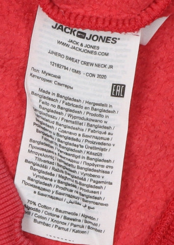 Jack & Jones Boys Red Pullover Sweatshirt, 11-12 Years