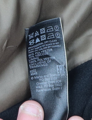 Marks and Spencer Men's Black Overcoat Size S