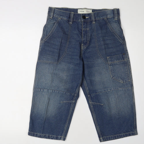 George Men's Blue Cargo Shorts - M, Cotton, Casual