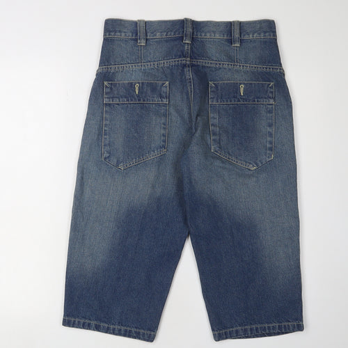 George Men's Blue Cargo Shorts - M, Cotton, Casual