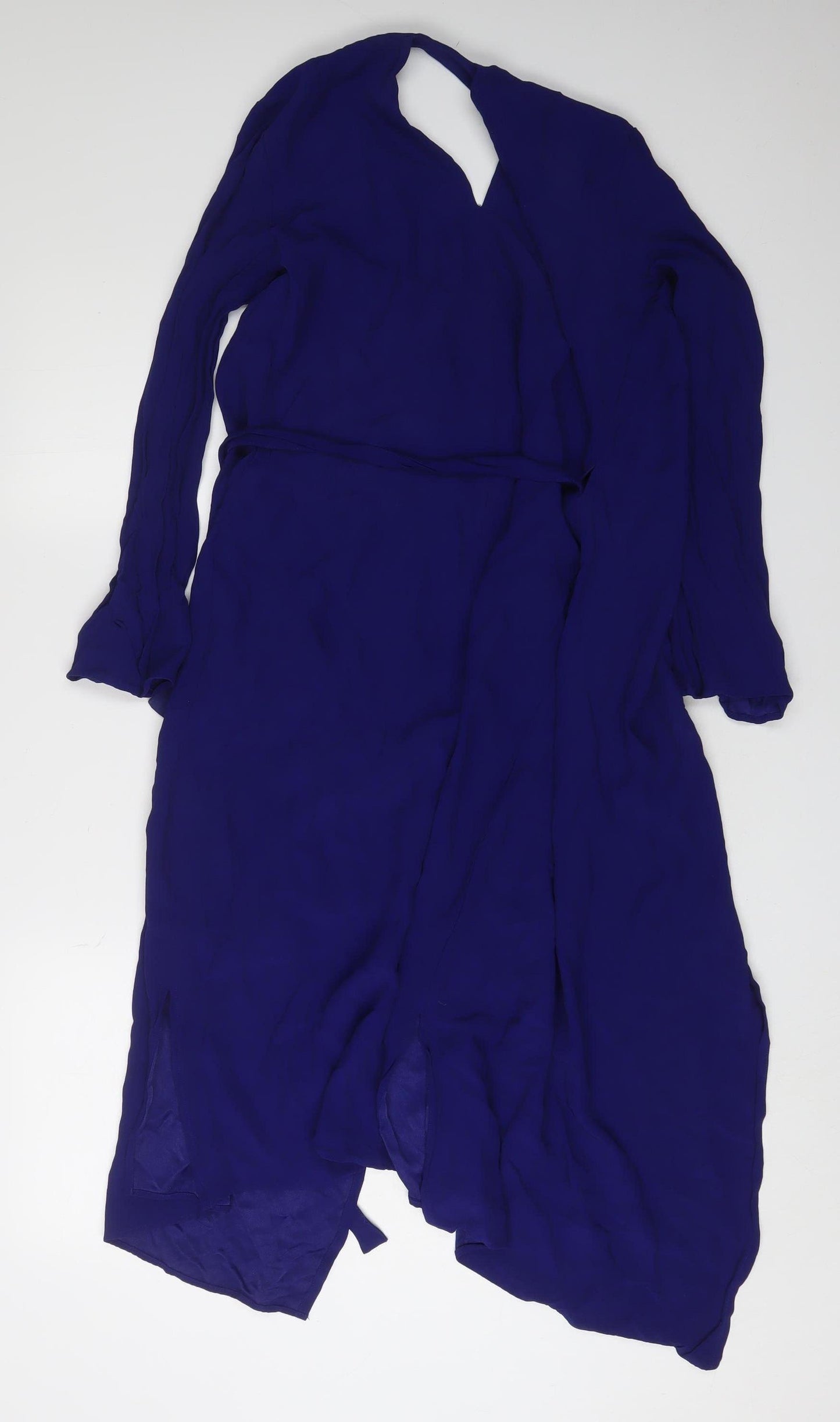 Finery Women's Blue 3/4 Sleeve Wrap Dress Size 10