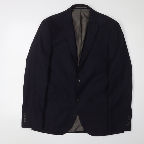 Next Men's Blue Wool Blazer - 40R, Formal, Business