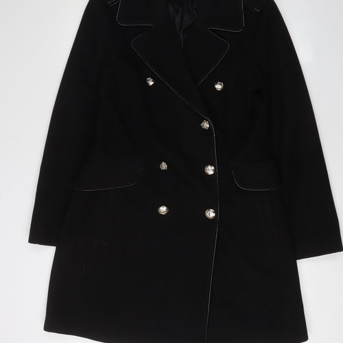 Miss Selfridge Women's Black Overcoat Size 12