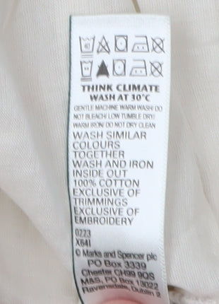 Marks and Spencer Ivory Embroidered Cotton Dress S